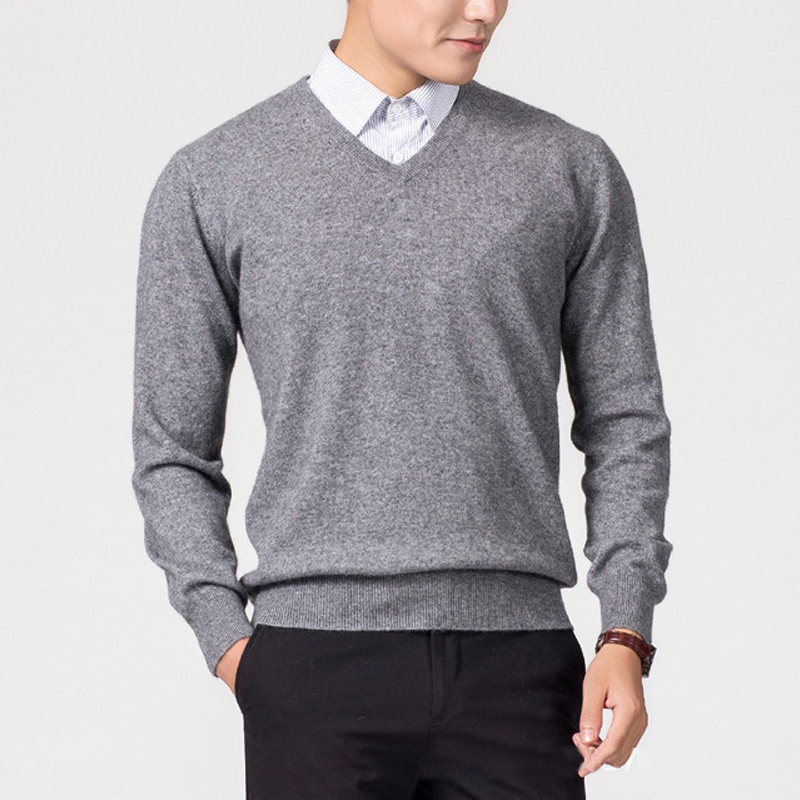 Men's V-Neck Sweater, Casual Knit Pullover, Fall Winter Pullover for Layering, Soft Comfortable for Daily Wear