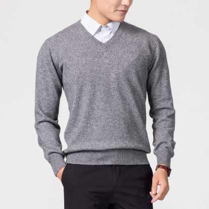 Men's V-Neck Sweater, Casual Knit Pullover, Fall Winter Pullover for Layering, Soft Comfortable for Daily Wear