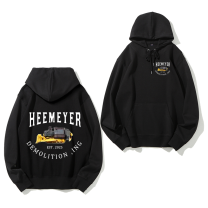 Heemeyer Demolition INC Unisex Hoodie - 300GSM Heavyweight Cotton | Date Personalization | Streetwear Essentials (Oversized Fit Available)