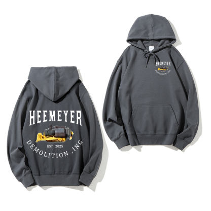 Heemeyer Demolition INC Unisex Hoodie - 300GSM Heavyweight Cotton | Date Personalization | Streetwear Essentials (Oversized Fit Available)