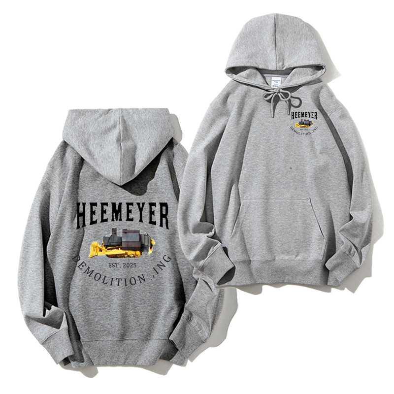 Heemeyer Demolition INC Unisex Hoodie - 300GSM Heavyweight Cotton | Date Personalization | Streetwear Essentials (Oversized Fit Available)