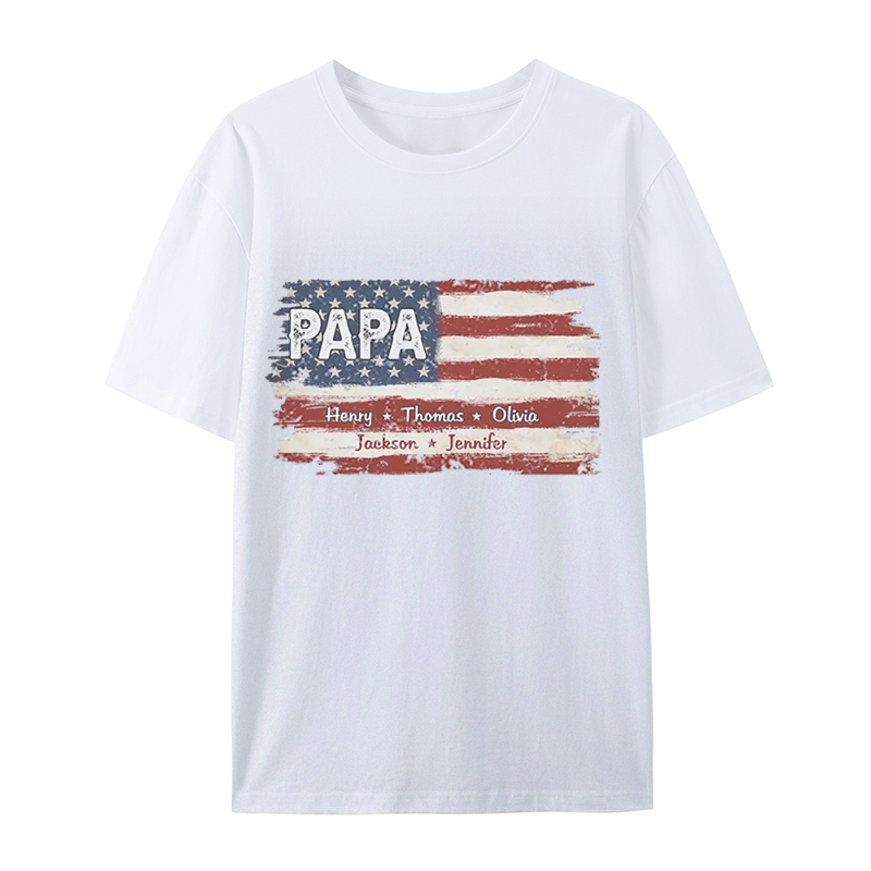 Proud To Be American - Family Personalized Custom Unisex T-shirt- Gift For Dad, Grandpa