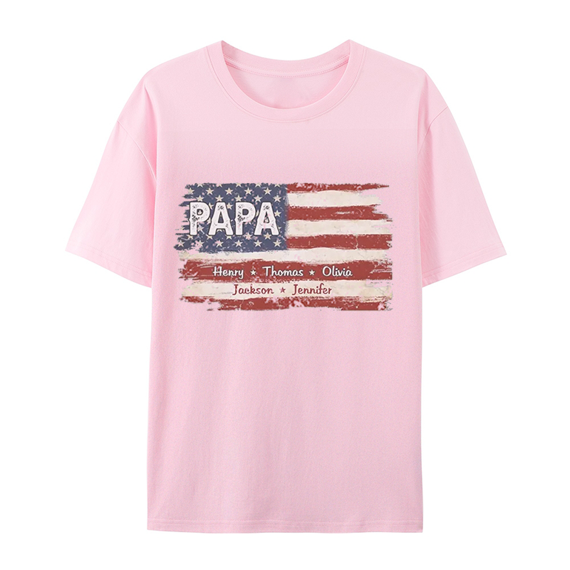 Proud To Be American - Family Personalized Custom Unisex T-shirt- Gift For Dad, Grandpa