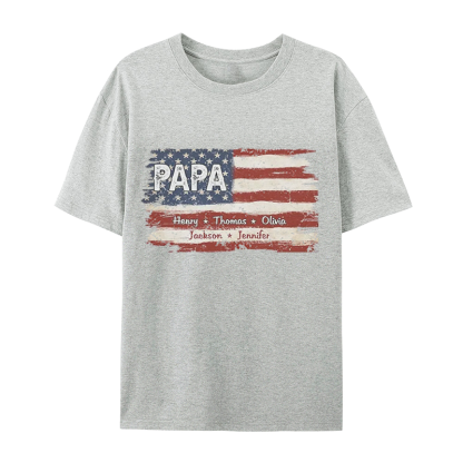 Proud To Be American - Family Personalized Custom Unisex T-shirt- Gift For Dad, Grandpa
