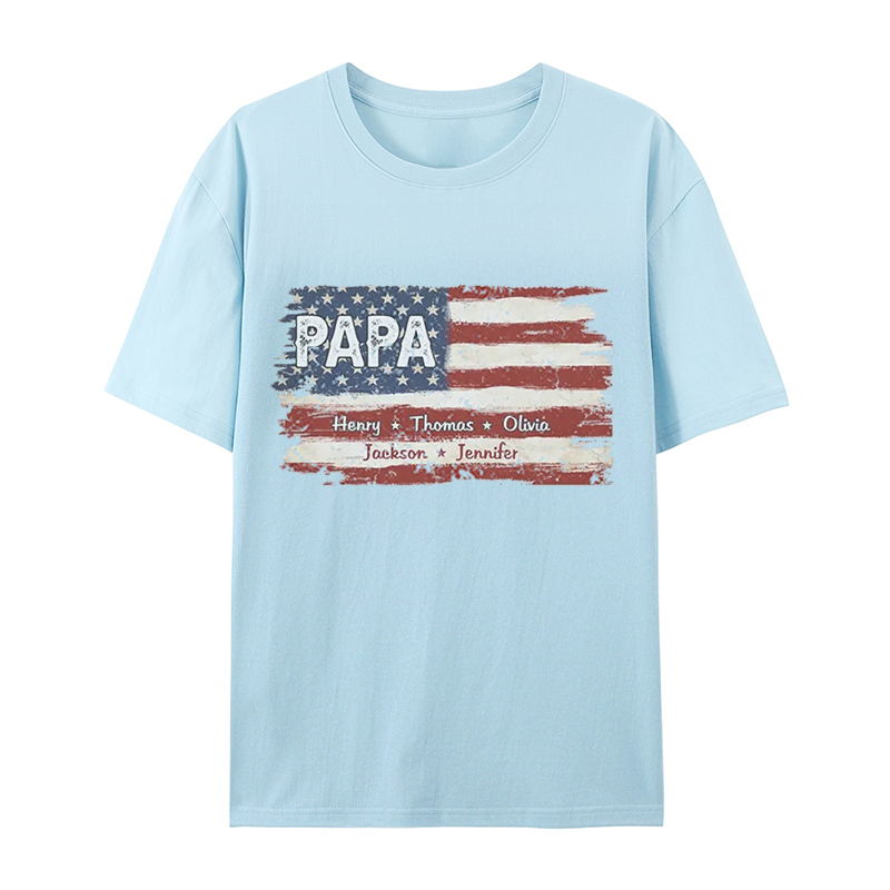 Proud To Be American - Family Personalized Custom Unisex T-shirt- Gift For Dad, Grandpa