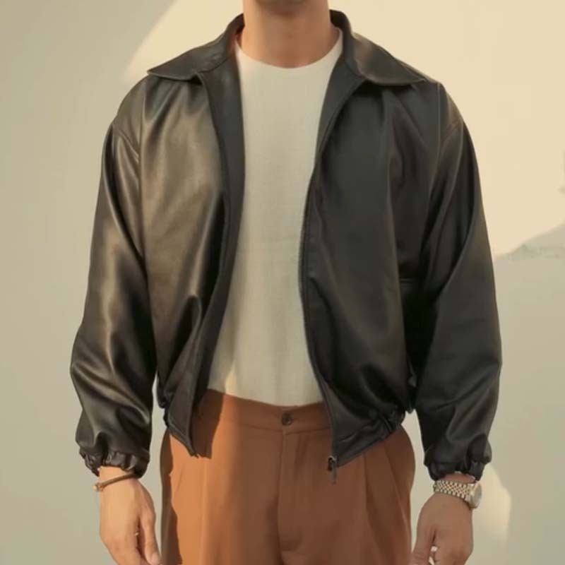 Autumn PU Leather Jacket For Men, High-End Look With Turn-Down Collar, Loose-Fit Casual Short Jacket With A Rebellious Edge, Versatile And Trendy, Perfect For Everyday Wear.