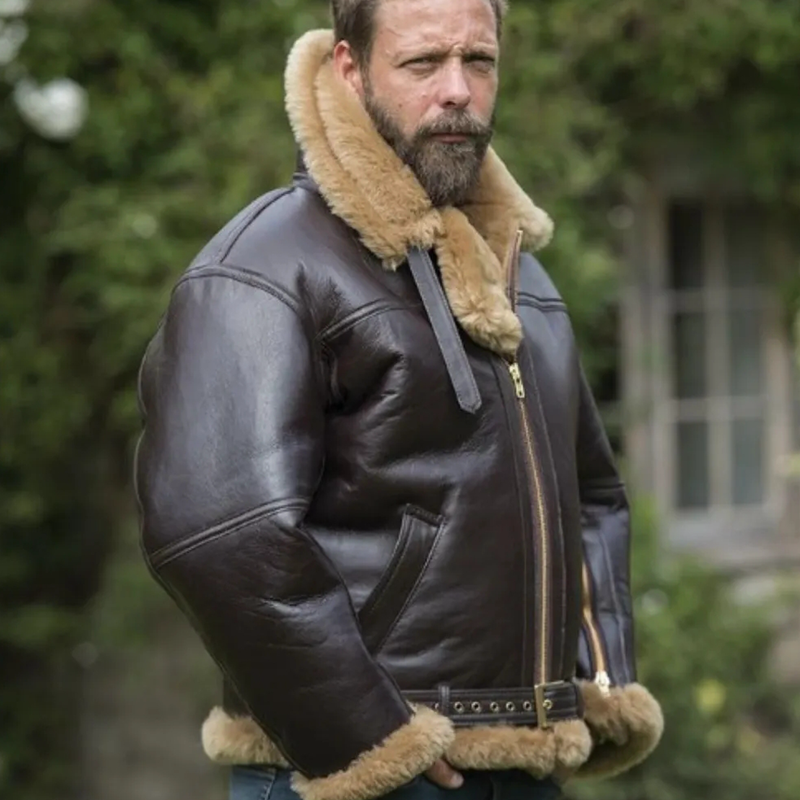 Thickened fur integrated men's imitation fur jacket coat