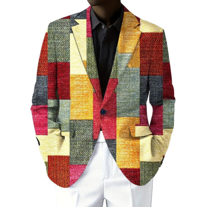 Men's Vintage Contrasting Lapel Blazer