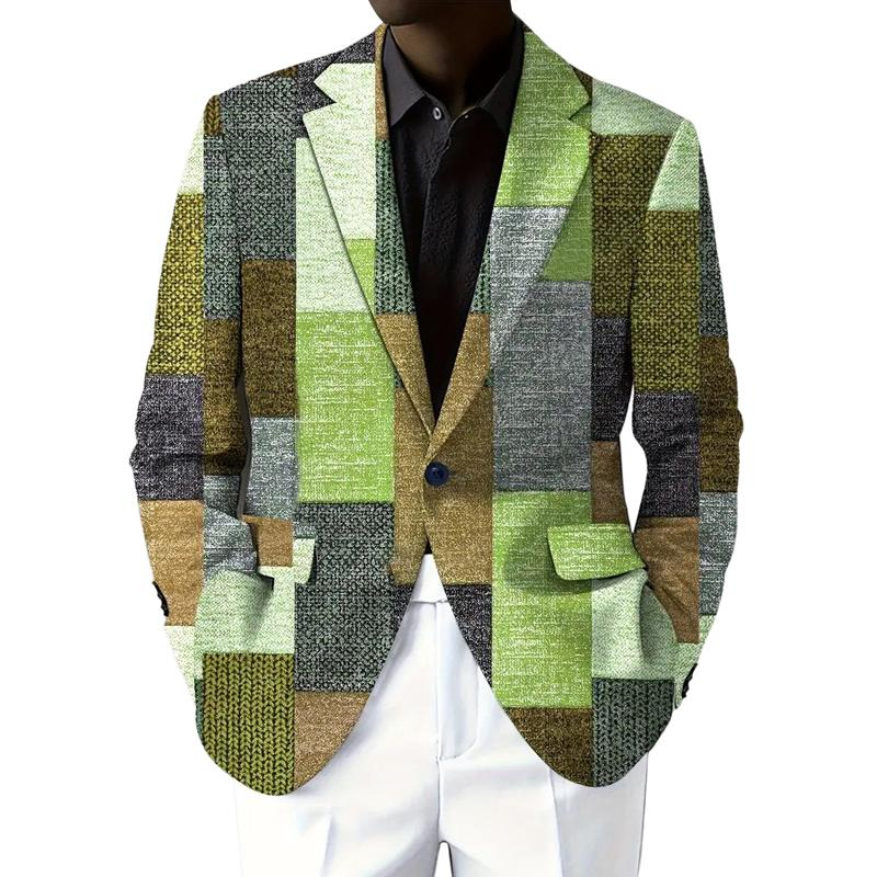 Men's Vintage Contrasting Lapel Blazer