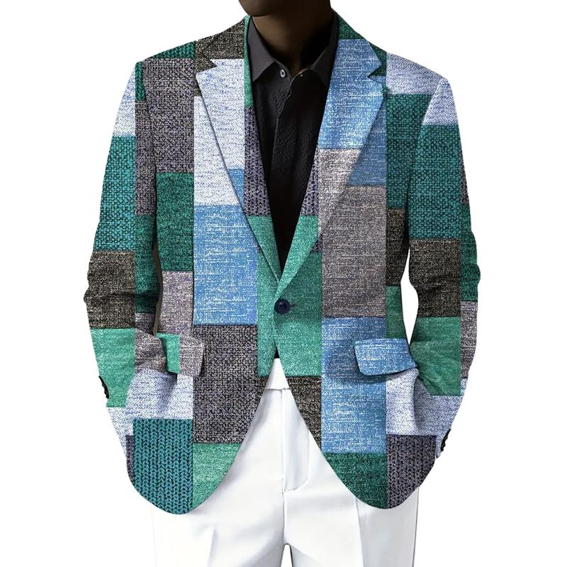 Men's Vintage Contrasting Lapel Blazer