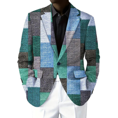 Men's Vintage Contrasting Lapel Blazer