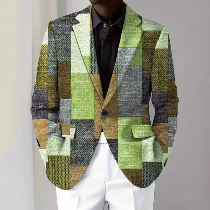 Men's Vintage Contrasting Lapel Blazer