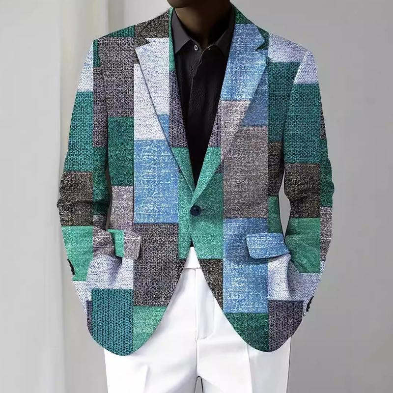 Men's Vintage Contrasting Lapel Blazer