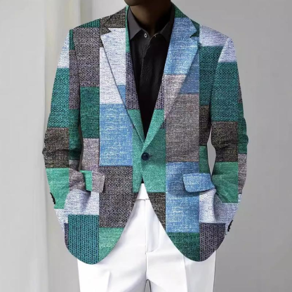 Men's Vintage Contrasting Lapel Blazer