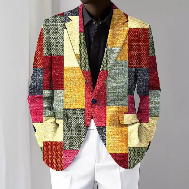 Men's Vintage Contrasting Lapel Blazer
