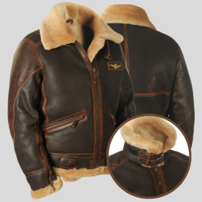 Autumn and winter brown lapel zipper pocket zipper fit trendy casual leather jacket