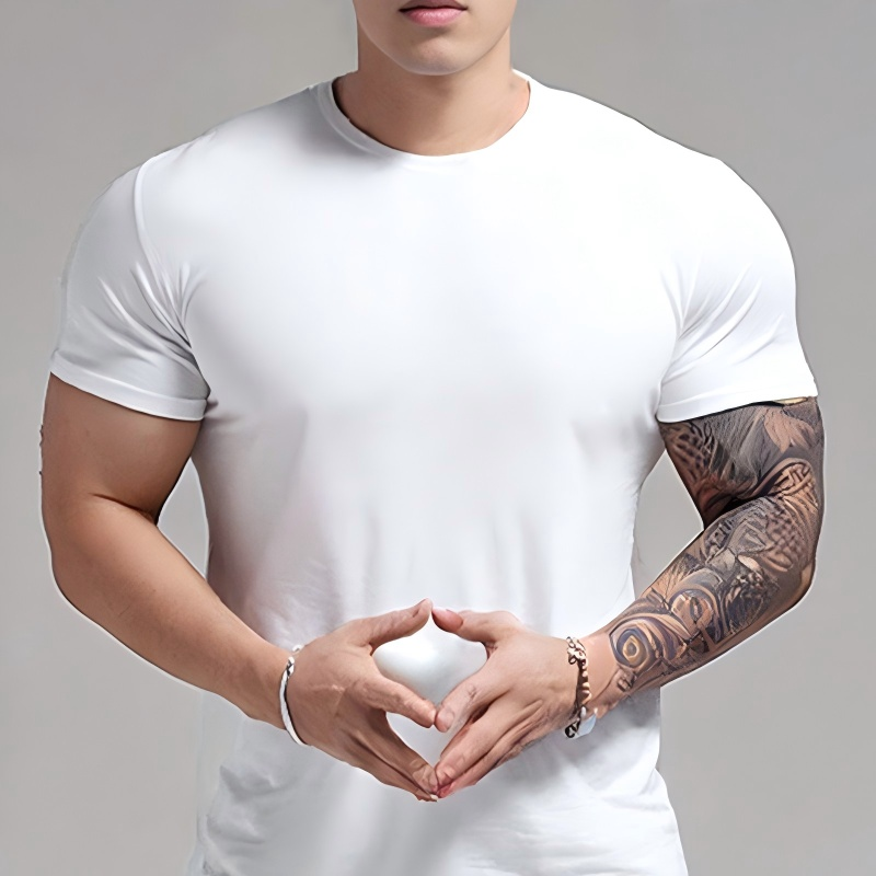 Men's Summer New Arrival Athletic Casual Short-Sleeve T-Shirt - Quick-Drying, Breathable, Solid Color for Running, Workout & Fitness Training