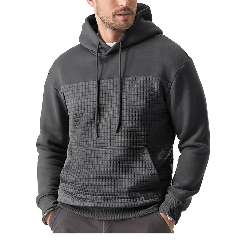 Fall/Winter Men's Waffle Colorblock Hoodies