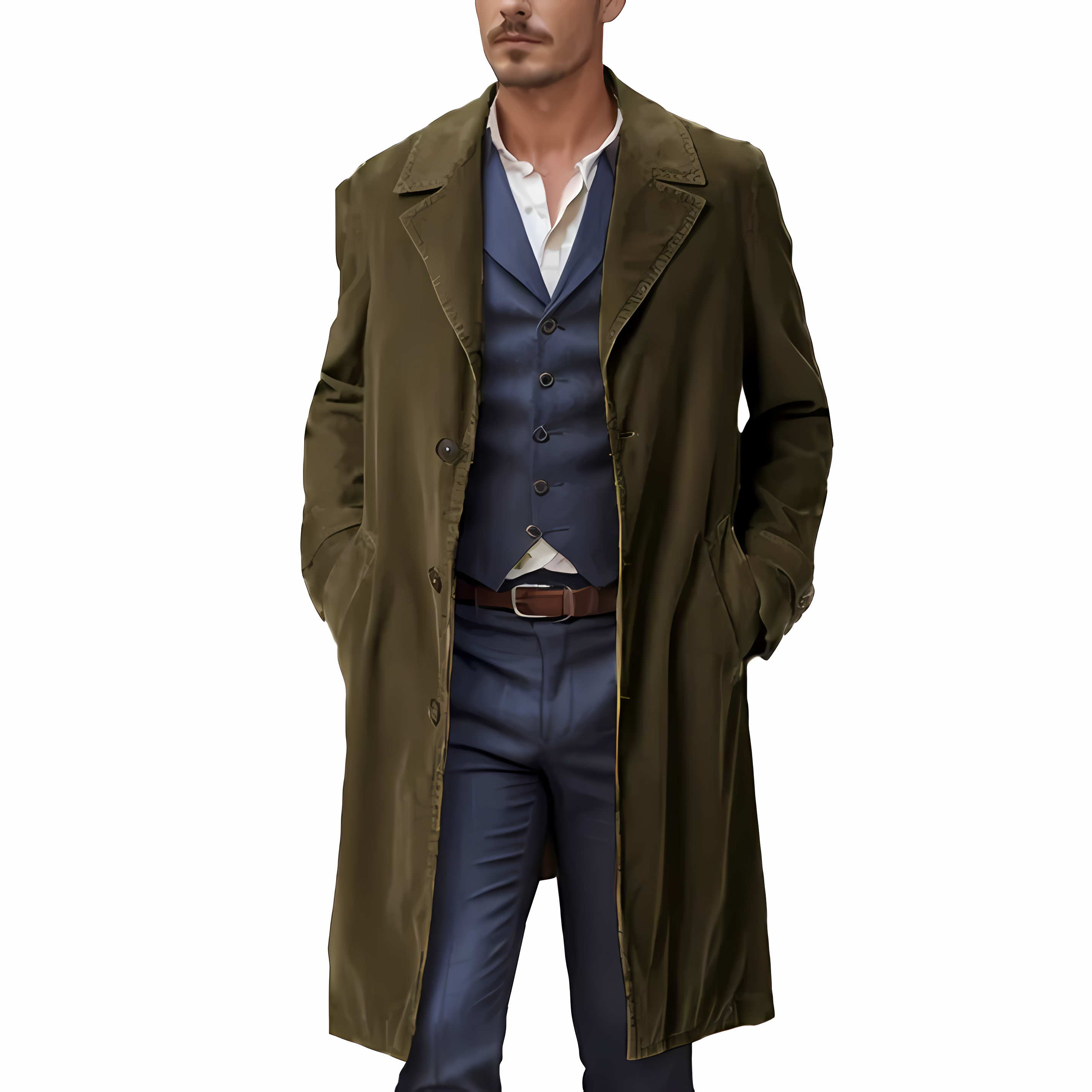 Men's Corduroy Regular Trench Coats Coats Jackets 
