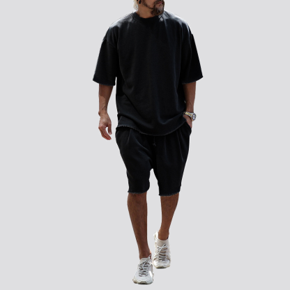 Men's Casual Loose Fit Solid Sports Sets