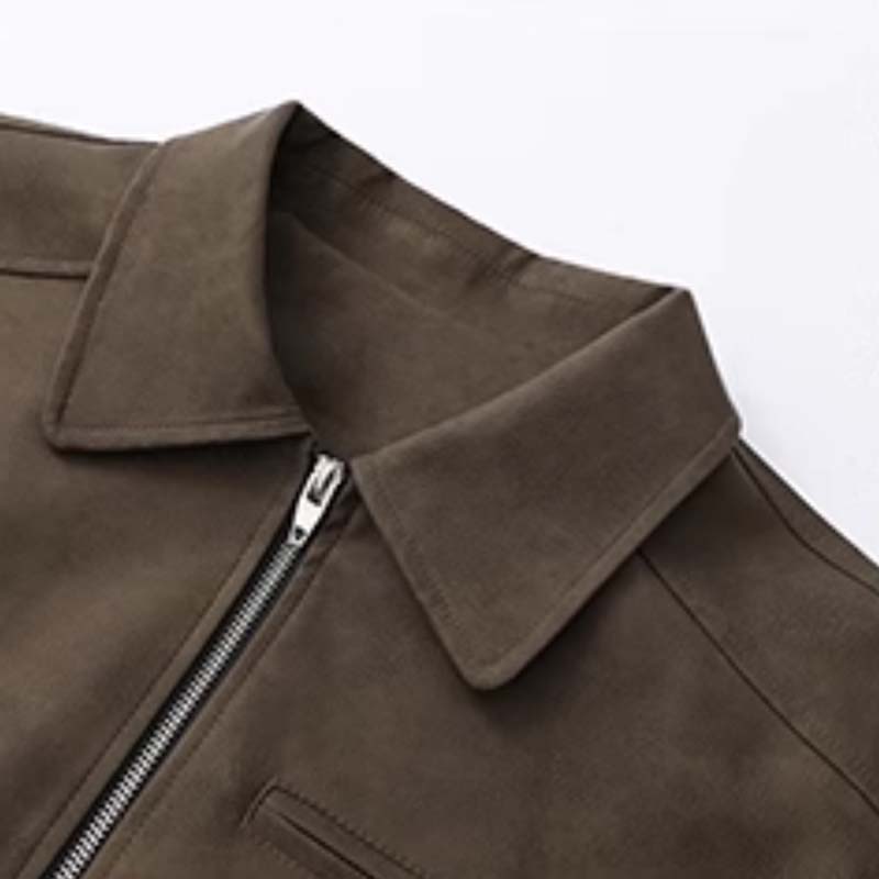 Rebellious Short Leather Jacket For Men, Spring Loose-Fit Turn-Down Collar Moto Style, Trendy Niche Leather Coat, Versatile Fashion Jacket For Everyday Wear