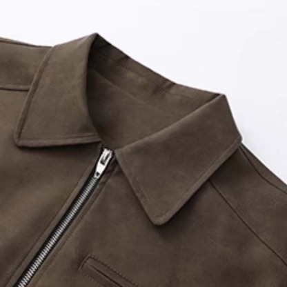 Rebellious Short Leather Jacket For Men, Spring Loose-Fit Turn-Down Collar Moto Style, Trendy Niche Leather Coat, Versatile Fashion Jacket For Everyday Wear