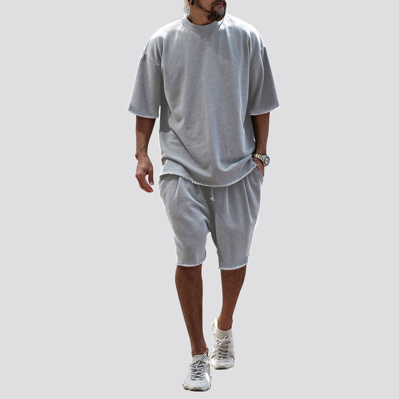 Men's Casual Loose Fit Solid Sports Sets