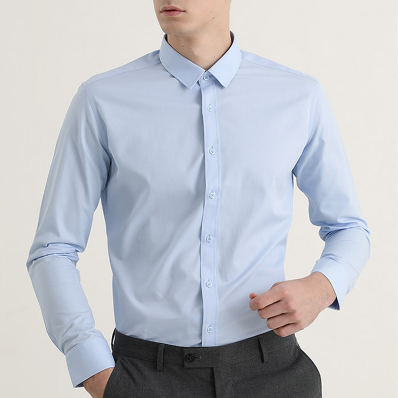 Essential Men's Slim Fit Cotton Shirt - Breathable & Wrinkle-Free Offi