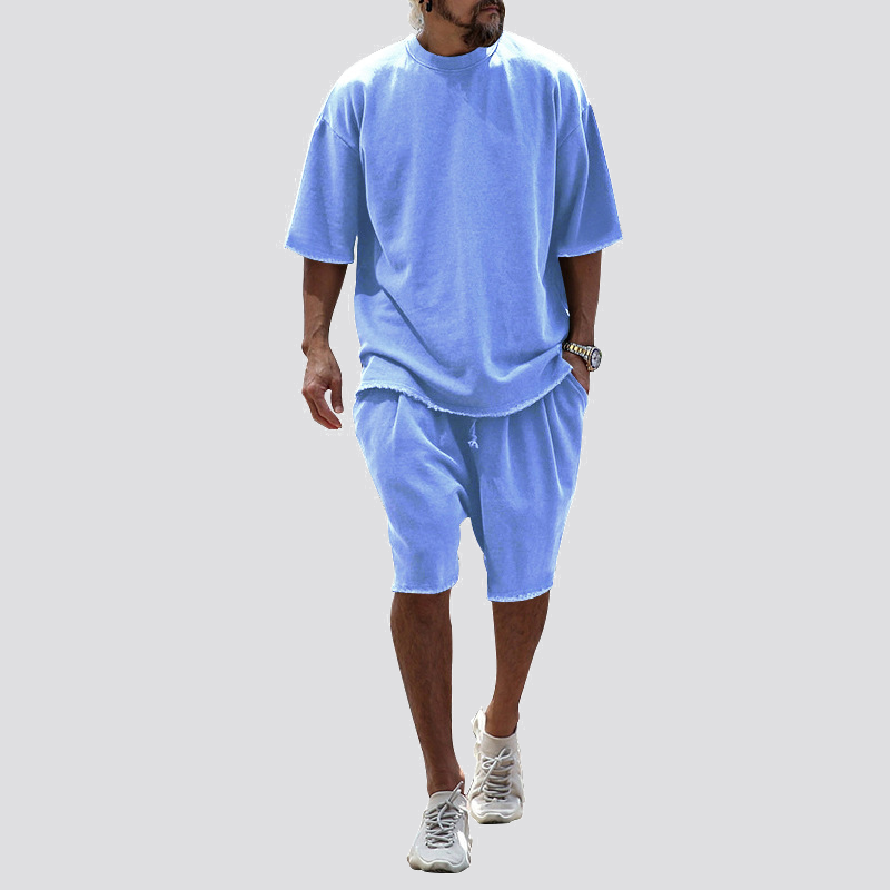 Men's Casual Loose Fit Solid Sports Sets