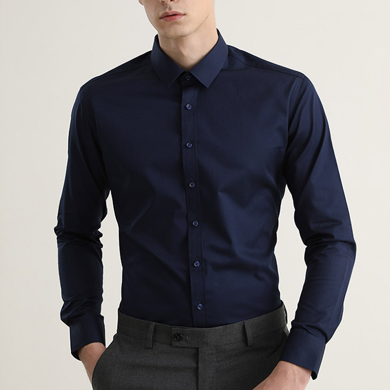 Essential Men's Slim Fit Cotton Shirt - Breathable & Wrinkle-Free Office Casual Wear
