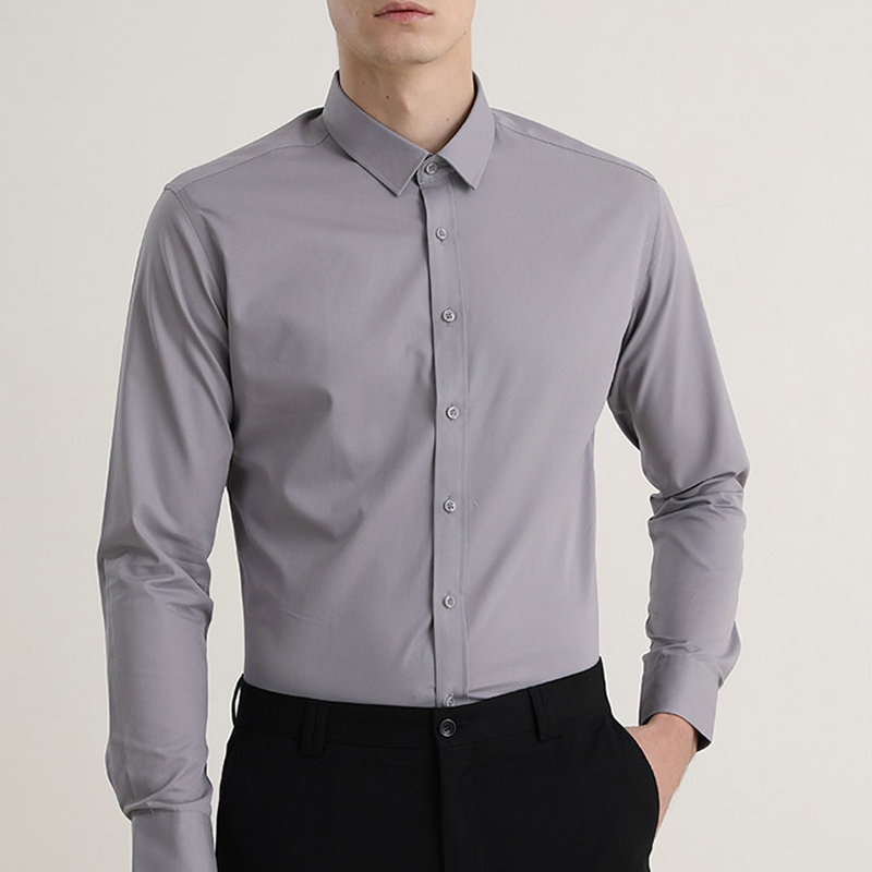 Essential Men's Slim Fit Cotton Shirt - Breathable & Wrinkle-Free Offi