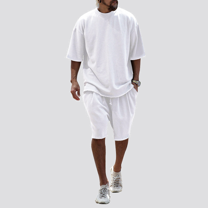 Men's Casual Loose Fit Solid Sports Sets