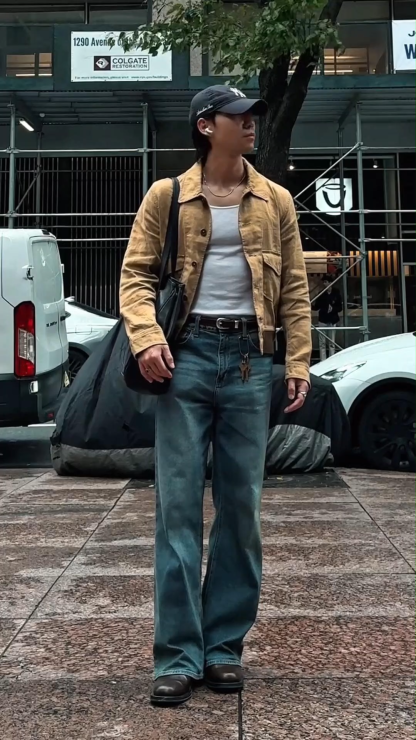 Vintage Western Ranch Jacket Maillard Heavy Canvas Lapel Denim Jacket