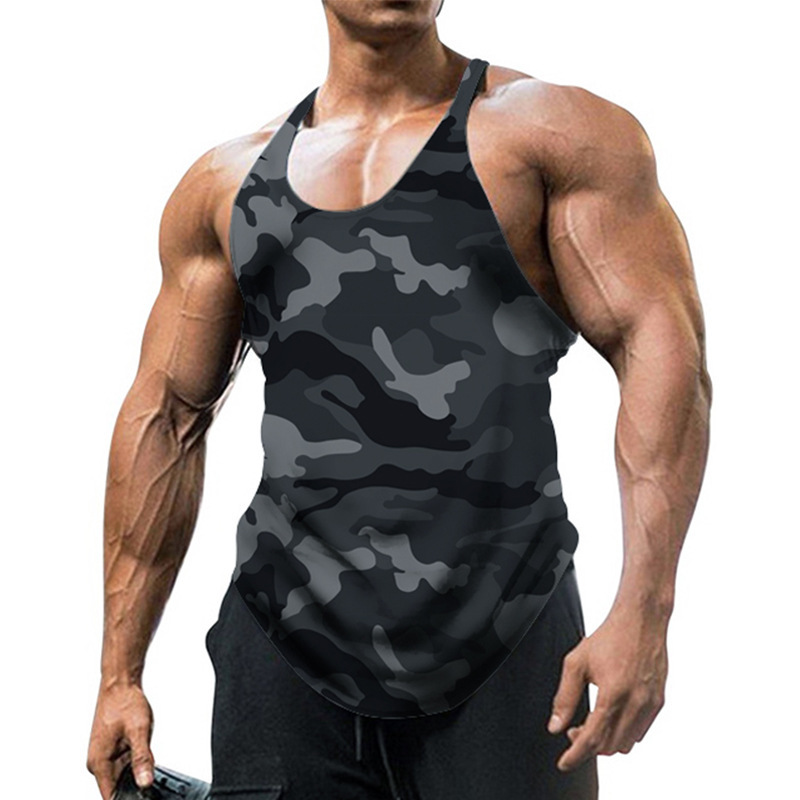 Men's Fashionable U-Neck Sleeveless Camouflage Vest - Perfect For Outdoor Activities, Fitness, & Casual Wear
