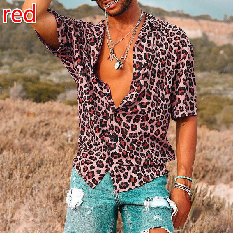 Wild & Bold Men's Leopard Print Button-Down Shirt