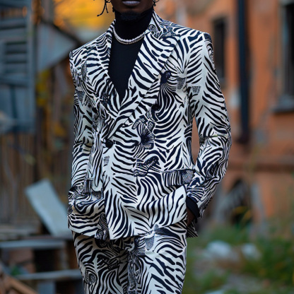 Men's Animal Print Fit Suit Set