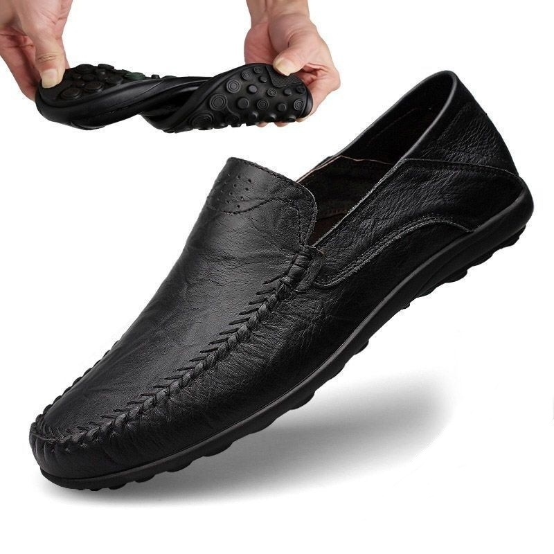 Men's Premium Genuine Leather Breathable Slip-On Loafers