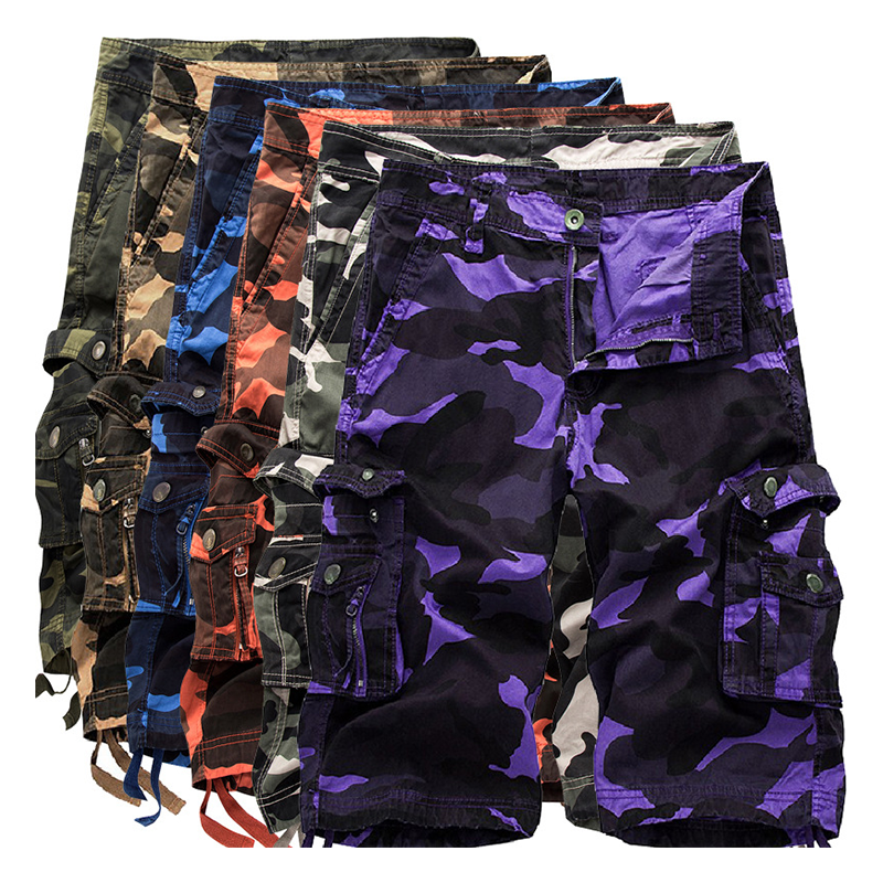 Men's Outdoor Camouflage Cargo Shorts,Beach Casual Shorts With Pockets