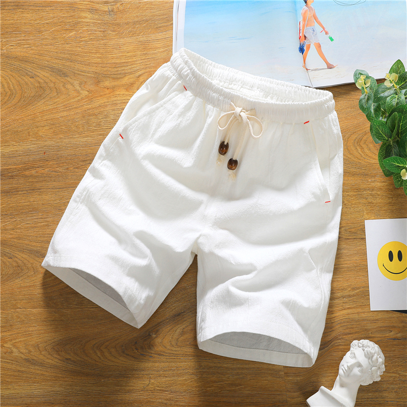 Men's Summer Cotton Linen Cargo Shorts