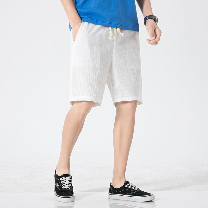 Men's Summer Cotton Linen Cargo Shorts