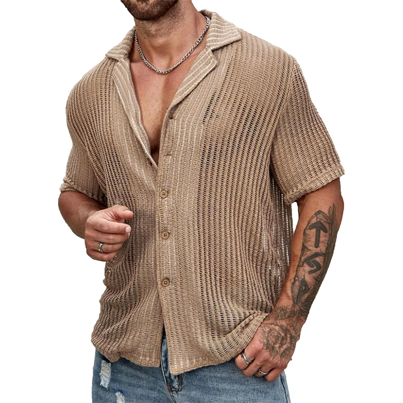 Men's Summer Cool Knitted Mesh Shirt