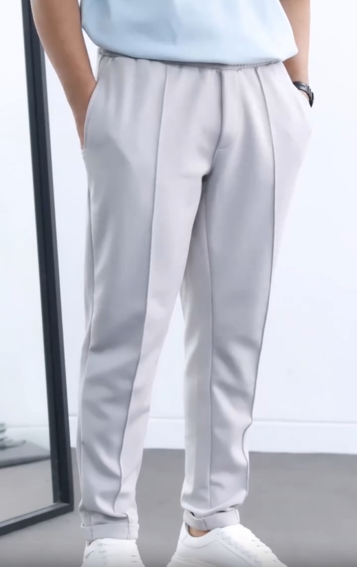 Men's High-Waisted Solid Color Casual Sweatpants with Adjustable Drawstring – Perfect for Sports & Everyday Comfort