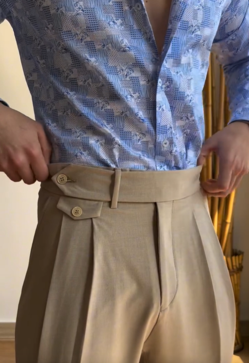 Men's Spring & Fall Casual Wrinkle-Resistant Trousers – Vintage Napoli-Inspired Trendy Pants for Commuting & Everyday Wear