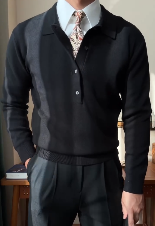 Men's Stylish Long Sleeve Shirt with Turn-Down Collar – Fall & Winter Fashionable, Warm, and Trendy Outerwear