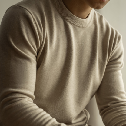 Men's Fall and Winter Essential Crewneck Sweater, Comfortable Tencel Wool Blend Knit, Machine Washable, Casual Crew Neck Pullover