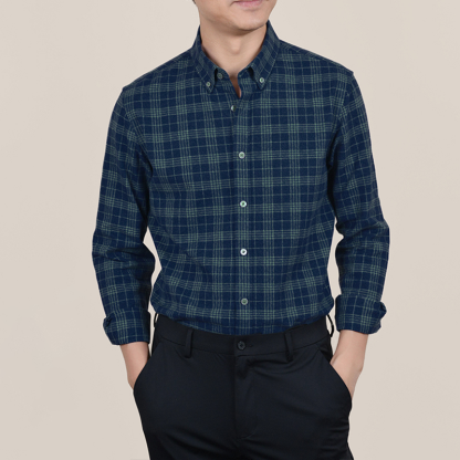 Men's Brushed Autumn and Winter shirt, Vintage Cotton Plaid Shirt, Business Casual Shirt, All-match Shirt for Daily Wear