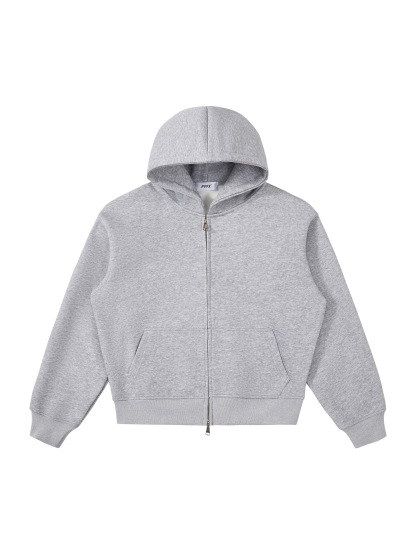 Loose Cropped Unisex Zip-Up Hoodie｜Minimalist Oversized Streetwear Sweatshirt