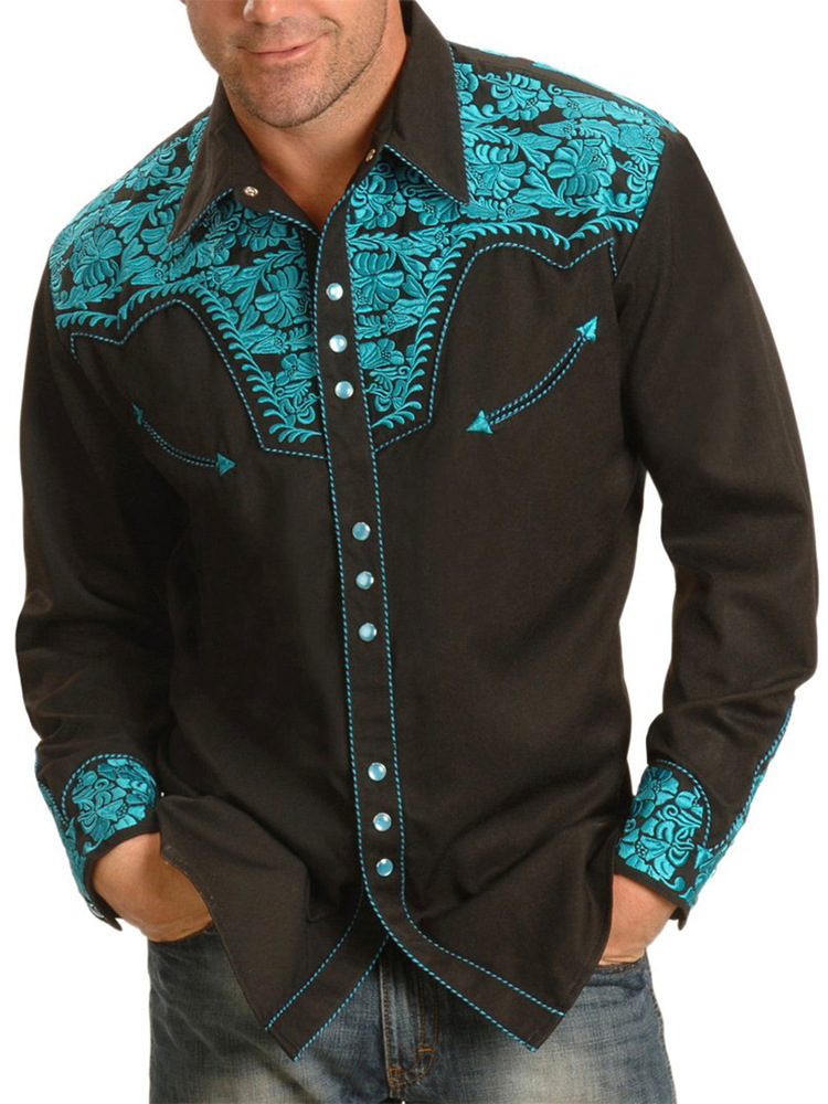 Men's Fashion Western Style Printed Shirt