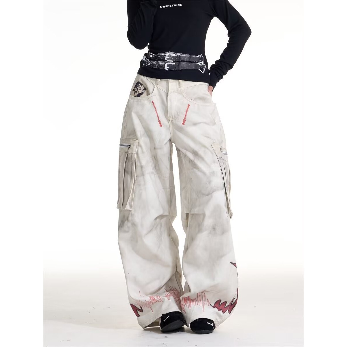 American Niche Curved Blade Jeans | Men’s Vintage Loose-Fit Streetwear Denim for Spring & Fall