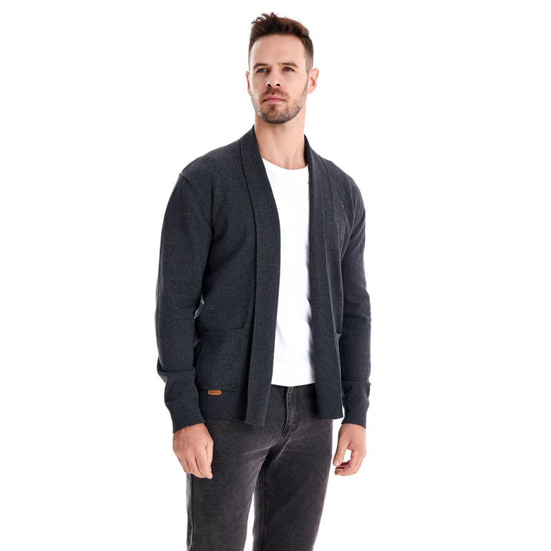 Men's Cotton V-Neck Sweater Cardigan, Fall Winter Knit Sweater, Men's Business Casual Cardigan, Premium Cotton V-Neck Open Front Sweater